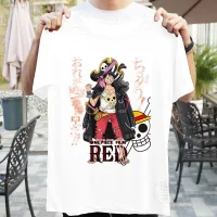 2022 Theatrical Edition ภาพยนตร์สีแดงลิง D. LuffyT-เสื้อ Luffy แฟชั่น Cal 3D การพิมพ์แขนสั้น Harajuku O-Neck