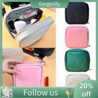 GORGESITY กระเป๋าเก็บของแต่งหน้ากันน้ำ Tas Kosmetik สีทึบ PU,ต่างหูเครื่องประดับความจุมากที่เก็บแหวนผู้หญิงกระเป๋าเก็บของ