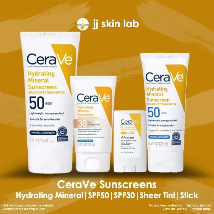 【COD】 CeraVe Hydrating Mineral Sunscreen SPF 50 Sheer Tint 30 ...