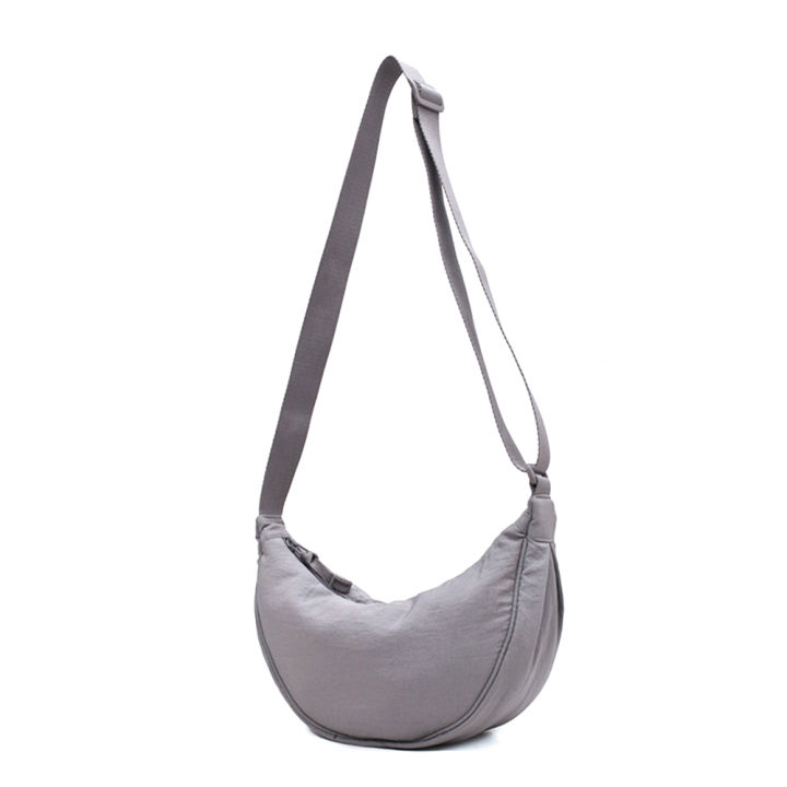 large-capacity-tote-nylon-half-moon-handbag-shopping-solid-dumpling-shape-bag-crossbody-women