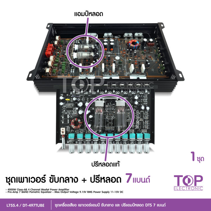 top-ชุด-เพาเวอร์แอมป์หลอด-4-ch-ปรีแอมป์หลอด-7แบนด์-ต่อลำโพงได้เลย-แอมป์-รถยนต์-เพาเวอร์รฤยนต์-ปรีแอมป์-เครื่องเสียง-เสียงดีงานดี