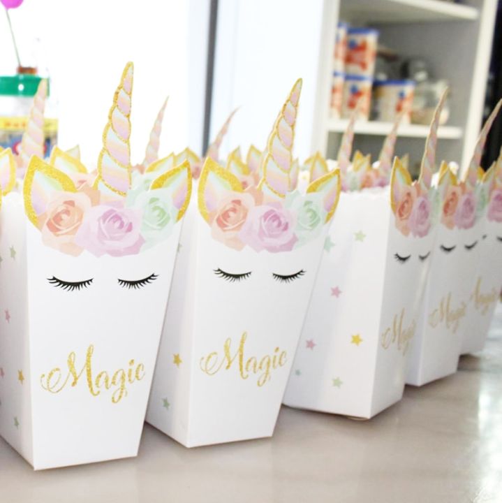 Unicorn Popcorn Box Party Supplies Kids Gift bags Cookie Bags ...