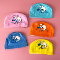 Cartoon Swimming Cap for Childrens PU Waterproof High Elastic Kids Swim Hat Water Sport Protect Ears Hat for Girls Boys Swim Caps