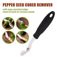 Black Stainless Steel Pepper Corer Seeder B6H2