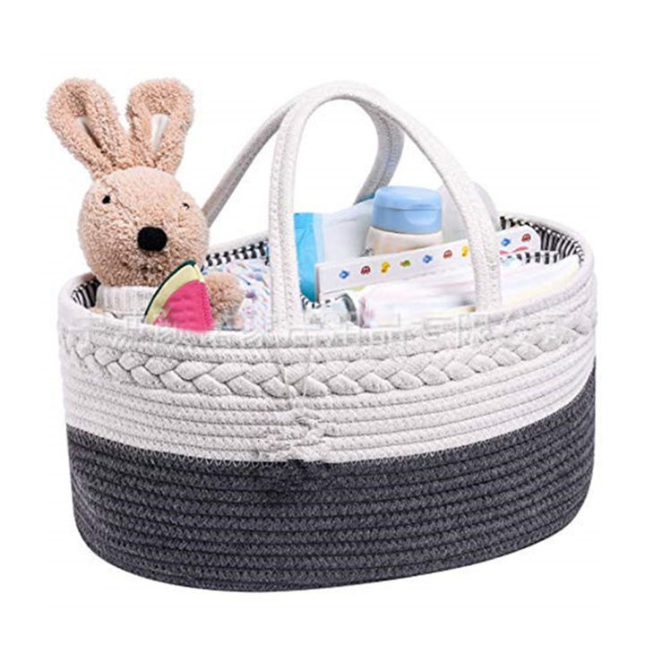 baby-diaper-storage-box-100-cotton-rope-baby-room-diaper-basket-diaper-storage-box-for-wet-wipes-toy-organizer-nappy-bag