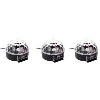 3X LED RGB Crystal Magic Ball Effect Light DMX Disco Dj Stage Light for KTV Club Pub Bar Wedding Show Voice-Activated