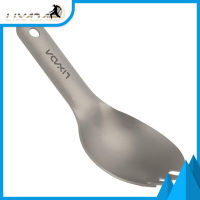 Lixada ด้ามสั้นไทเทเนียม Spork เบาเด็กทารก Spork ตั้งแคมป์กลางแจ้งปิกนิก flatware