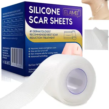 Silicone Scar Sheets (1.6” X 120”), Medical Silicone Scar Tape Roll,  Strips, Patch, Bandage - Scars Removal Treatment - Keloid Scar Silicone  Sheets