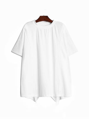 XITAO T Shirt  Casual Goddess Irregular Drawstring Women T-shirt