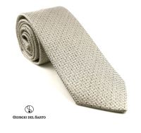 Giorgio Del Sarto Silk Necktie Grey with Fabric Texture เนคไทผ้าไหมลายพื้นสีเทามีเท็กเจอร์