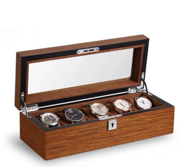 พร้อมส่ง-ไม้แท-กล่องนาฬิกา-5-เรือน-งานพรีเมี่ยม-กล่องใส่นาฬิกา-กล่องไม้นาฬิกา-watch-box-กล่องเก็บนาฬิกาข้อมือ