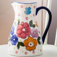 Ceramic Water Kettle Cold Hot Water Jug Large Capacity Heat-resisting Creative Flower Vase Home Decorations