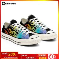 CONVERSE CHUCK TAYLOR 70 OX ARCHIVE PRINT (BLACK) (Black / Turf Orange / Egret)  รหัส : 164407C