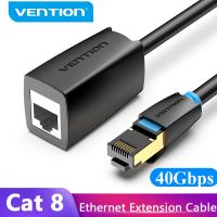 Vention สายต่อขยายอีเธอร์เน็ต Cat8 SFTP 40Gbps อะแดปเตอร์สายแพทช์ตัวขยาย RJ45สำหรับคอมพิวเตอร์โมเด็มเราเตอร์ PC Cat 8สายเคเบิลอีเทอร์เน็ต