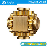 Brifit ทองเหลืองบริสุทธิ์ Cube Gears เชื่อมโยง Anti-Anxiety Fidget Spinner Toy โลหะ DIY EDC การทำสมาธิทำลายนิสัยที่ไม่ดี ADHD Finger Spinning ของเล่น Fidget ของเล่นของเล่นบีบอัด