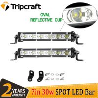 【CW】 Tripcraft 7 quot; 7inch 30W LED Light Bar Spot beams Oval light cup work For 4X4 4WD car Truck ATV SUV 12V 24V Beams