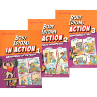 Body idiom learning music produced by academic in action body idoms easy learning English inside and outside the picture 3 comic books Illustrated English original