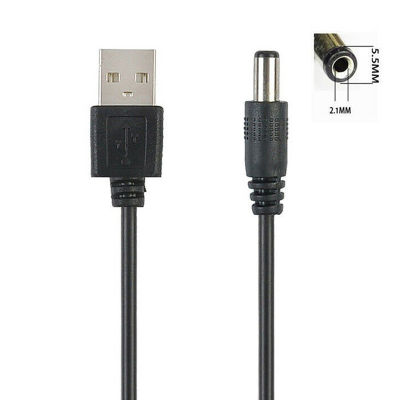 [Shelleys] พอร์ต USB ถึง2.5 3.5 4.0 5.5mm 5V DC Barrel JACK สายไฟ Connector Black