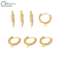 Cordial Design 30Pcs 12*13MM CZ Earrings HooksJewelry AccessoriesHand MadeLoop ShapeGenuine Gold PlatingEarring Findings