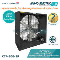 พัดลมระบายอากาศแอนโม Anmo Fan 50 นิ้ว แบบพ่นสี โครงเหล็กกัลวาไนซ์ 3 เฟส 380 โวลต์ แบบตะแกรงหน้า-หลัง