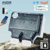 Avoir Tuya Smart IP66 ซ็อกเก็ตกันน้ํา Wifi Control เต้ารับฝุ่นกลางแจ้งมาตรฐานฝรั่งเศสทํางานร่วมกับ Alexa Google Home⊙