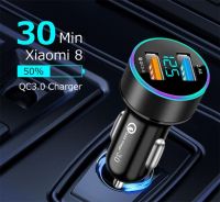 【hot】❂❇  Car Charger 12V Voltmeter Socket 5V 2.4A USB 3.0 Fast Charging In IPhone RedMi