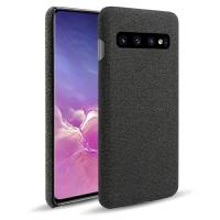 Samsung Galaxy S10E Canvas Case Anti-Knock Full Protection Cover Soft Suede Leather With Adhesive Sticker