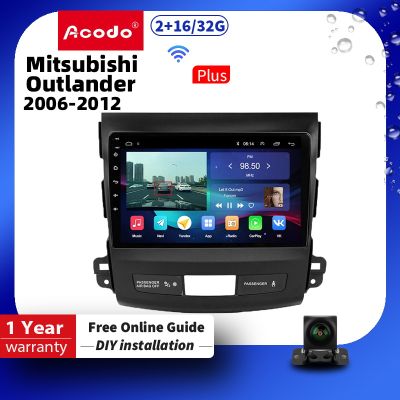 Acodo 2din 9inch Stereo Car Radio For Mitsubishi Outlander 2006- 2012 Android 12 Multimedia Video Player 2 Din GPS Navigation CarPlay Wifi Steering wheel controls with frame BT FM  Car Audio Head Unit