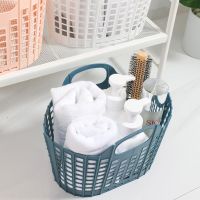 Foldable Shopping Basket Portable Bathroom Shower Basket With Handle Shower Organizer Durable Hollow Design Storage Supplies