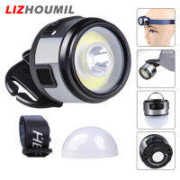 LIZHOUMIL ไฟฉายคาดศีรษะ Led น้ำหนักเบาพร้อมอุปกรณ์จักรเย็บผ้าโคมไฟแบบคลิปหนีบไฟสำหรับการตั้งแคมป์ทำงานไฟฉายพร้อมไฟแสดงสถานะ