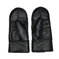 Winter Men leather gloves, natural sheepskin gloves, easy to wear keep your hands warm in winter one size