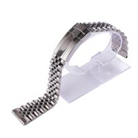 Rolamy 22mm Silver Stainless Steel Replacement Wrist Watch Band Strap Bracelet Jubilee with Oyster Clasp For Seiko Tudor Omega