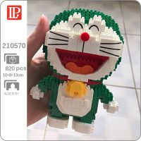 LP 210570 Anime Doraemon Green Cat Robot Animal Pet 3D Model DIY Mini Diamond Blocks Bricks Building Toy for Children no Box