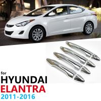 สติกเกอร์แต่งฝาครอบที่จับสำหรับ Hyundai Elantra Avante I35 Elantra MD UD MK5 2011-2016ประตูรถยนต์โครเมียมประดับแต่งรถสติกเกอร์