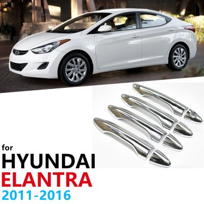 สำหรับ Hyundai Elantra Avante I35 Elantra MD UD MK5 2011-2016โครเมี่ยมมือจับประตูรถปกตัดสติกเกอร์รถอุปกรณ์จัดแต่งทรงผม