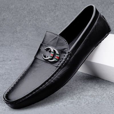รองเท้าหนังส้นนิ่มสำหรับผู้ชาย2023แบบสวม,รองเท้าผู้ชายแบบลำลองธุรกิจระบายอากาศได้ทุกแบบ