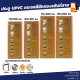 ประตูกระจก UPVC สีสักทอง รุ่นหนา KN05 ไม่เจาะลูกบิด (มีให้เลือกหลายแบบ) พร้อมชุดกลอน วงกบ