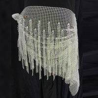 Belly Dance สามเหลี่ยม Diamond-Shaped Hip Wrap Multi-Layer Tassel Hot Drill Waist Chain Dance Suit Group All-Match Hip Wrap