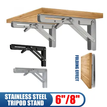 8in 10 12 Inch Stainless Steel Adjustable Angle Wood Table Corner Metal  Wall Mount Floating L Folding Shelf Bracket - China Folding Bracket for  Kitchen, Folding Bracket for Table