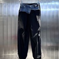 【NEW COMING】23 New Denim Cargo Pants Splicing Denim Technology Loose And Straight Shape