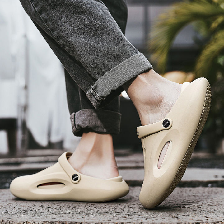 laochra-รองเท้าแตะแพลตฟอร์มด้านล่างหนาสำหรับผู้หญิง-รองเท้าแตะรัดส้นชายใหม่กลางแจ้ง-unisex-รองเท้ากีฬาสไตล์เกาหลี