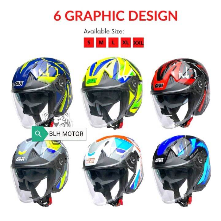 100 ORIGINAL SIRIM } GIVI HELMET SCUDO M35.0 DOUBLE VISOR OPEN FACE