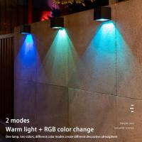 Solar Lights Outdoor LED Wall Waterproof Garden Lights Cube design Sunlight Sensor IP65 Waterproof Courtyard Balcony Fence Light