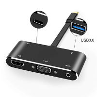 USB C to HDMI Adapter Hub for Nintendo Switch Type-C to HDMI+VGA+Audio+USB 3.0 Converter Cable for MacBook ProSmasung S8 Google