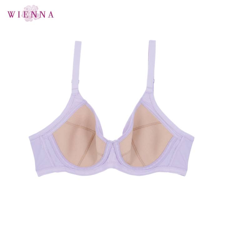 wienna-db91304-ชุดชั้นใน-เวียนนา-beauty-เสื้อชั้นใน-มีโครง-ไซซ์-b-c-d-32-36-สีออฟไวท์-ม่วง-เนื้อ-rose-carnation