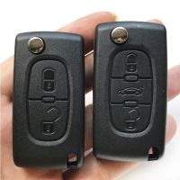 เคส Kunci Remote Mobil 2 3ปุ่มสำหรับ Peugeot 308 407 607 307 107 Hu83ซองใส่กุญแจพับเก็บใช้ทดแทน/Ce0536ใบมีด Va2/Ce0523