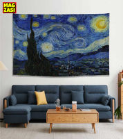 Tapestry ที่มีชื่อเสียง Van Gogh พิมพ์ผ้าห่มแขวนผนัง Star Moon Night Tapestry ตกแต่งผ้าห่มผ้าห้องนอน230X180ซม. ขนาดใหญ่