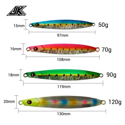JK SD เหยื่อจิ๊กโลหะเทียมสำหรับตกปลาน้ำเค็ม JK SD 50G 70G 90G 120G เหยื่อตกปลาแข็งเรืองแสง