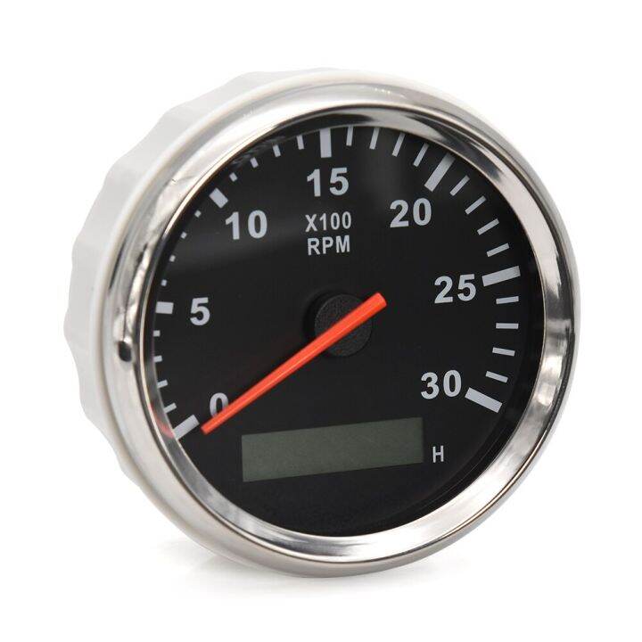 85MM RPM Tachometer Gauge Tach Sensor REV Counter With Hour Meter