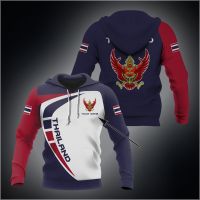 Thailand Flag and Emblem Pattern Hoodies For Male Loose Mens Fashion Sweatshirts Boy Casual Clothing Oversized Streetwear